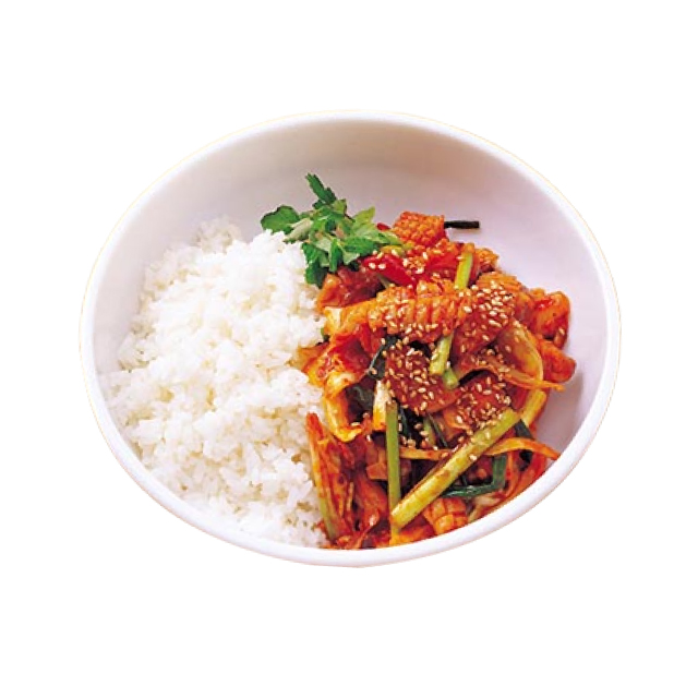 Spicy Stir-fried Squid with Rice